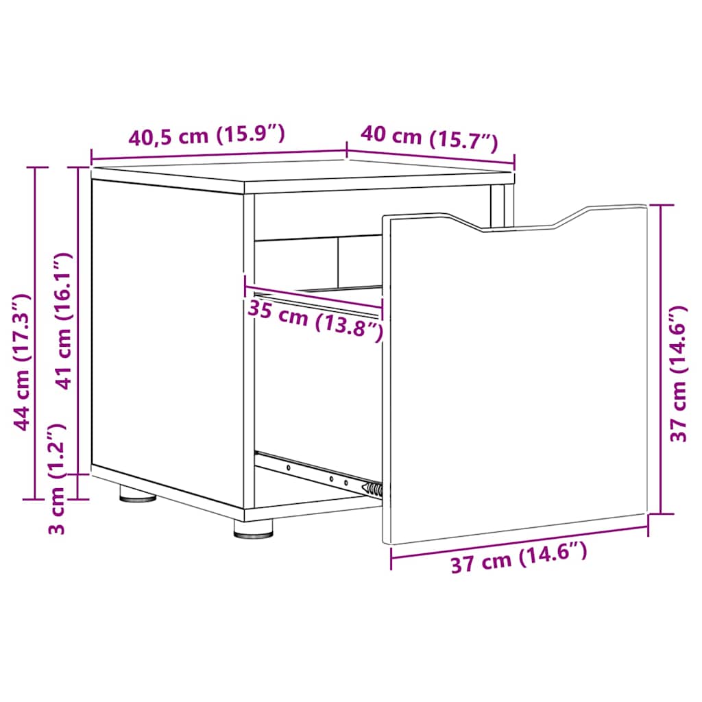 Bathroom Cabinet Black 40.5 x 40 x 44 cm Particleboard