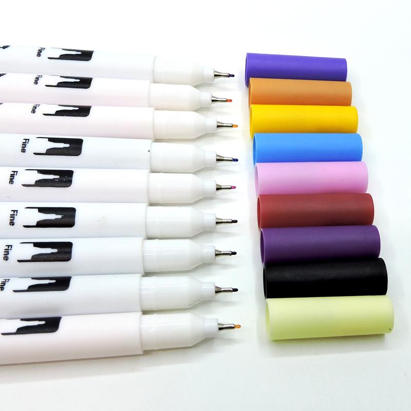 60/120 Colors Dual Tip Brush Art Marker Pens – Watercolor Fineliner & Brush for Manga Coloring Drawing Painting Stationery Supplies