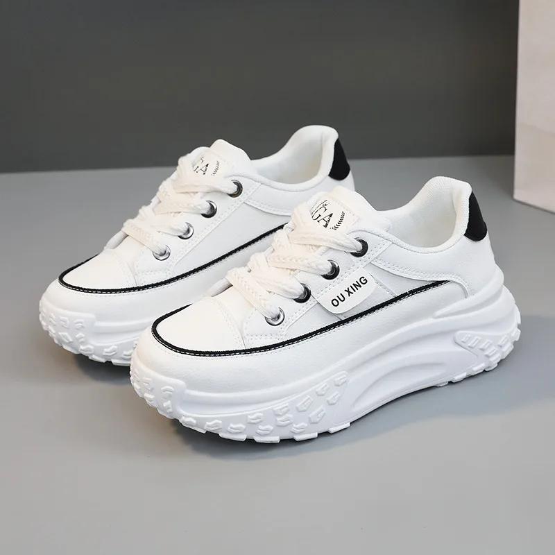 Baskets Mode Femme Chaussures Décontractées de Haute Qualité Chaussures à Plateforme Designer Chaussures Vulcanisées à Lacets pour Femmes Chaussures de Tennis Zapatos Mujer