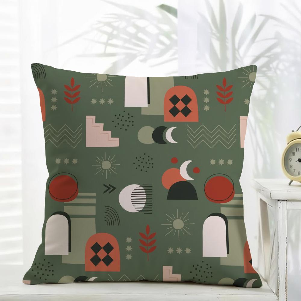 Boho Plant Nordic Cushion Cover Comfort Daily Washable Linen Soft  for Sofa Bed Home Room Decor