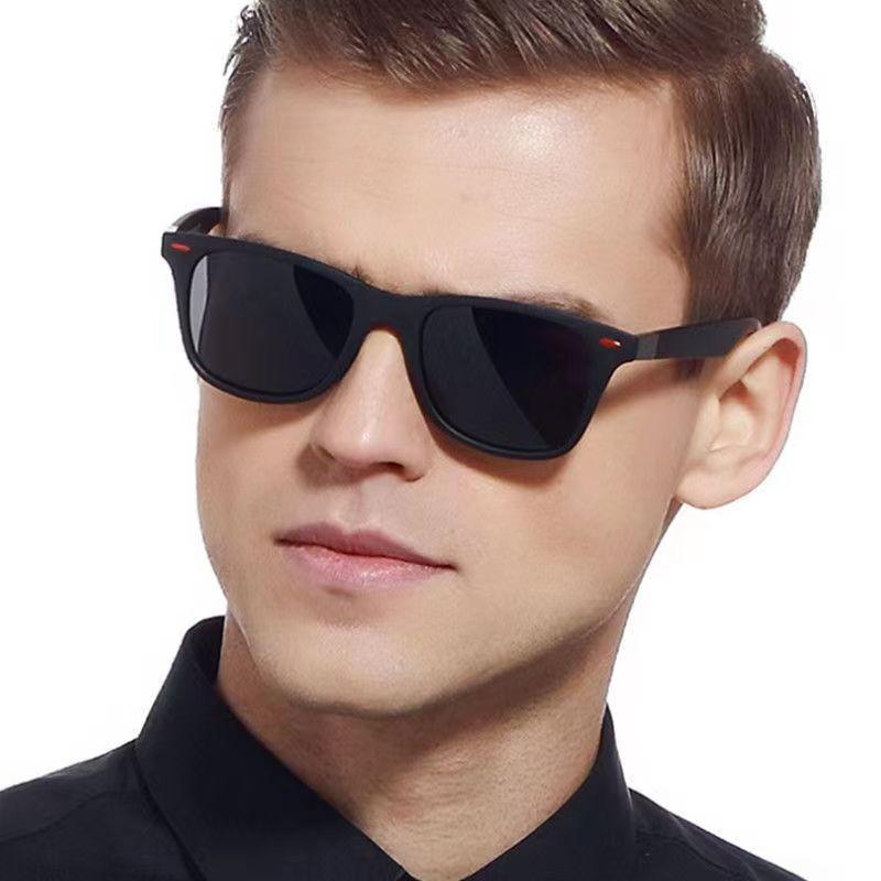 Heißer Verkauf Polarisierte Sonnenbrille Herren Damen Klassische Quadratische Kunststoff Fahrsonnenbrille Herrenmode Schwarz Reisebrille UV400