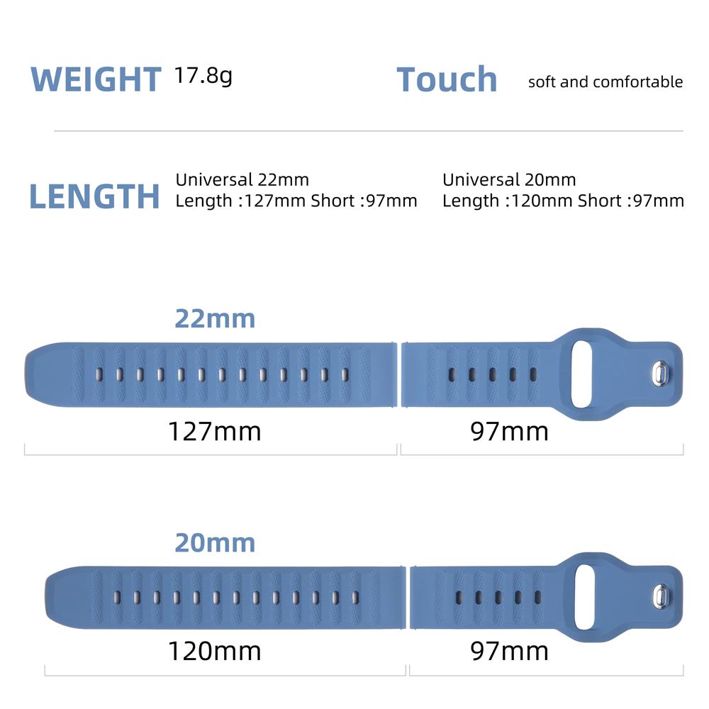 22/20mm Silicone Strap For Huawei Watch 5/4/GT6-5-4 GT5-6 Pro Amazfit Active 2/Bip 6-5 Sport Bracelet Galaxy Watch 7/6/5/4 Band