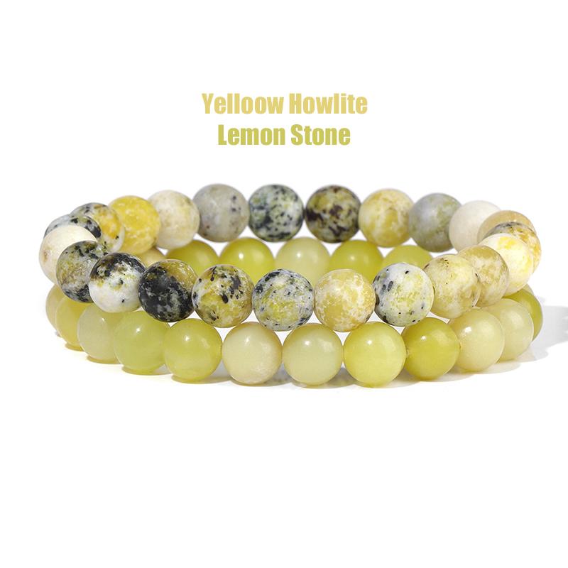 2Pcs/Set Bracelets For Women Natural Stone Bracelet Set Agates 8mm Beads Bangle Turquois Crystal Bracelet Men Jewelry Healing
