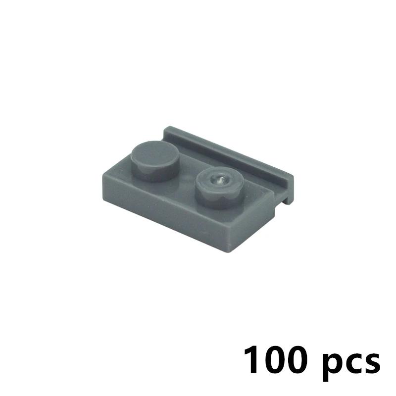 Assembles Particles 100pcs 32028 Modified 1x2 with Door Rail DIY Special Groove Building Blocks Educational Bricks Kids Toys