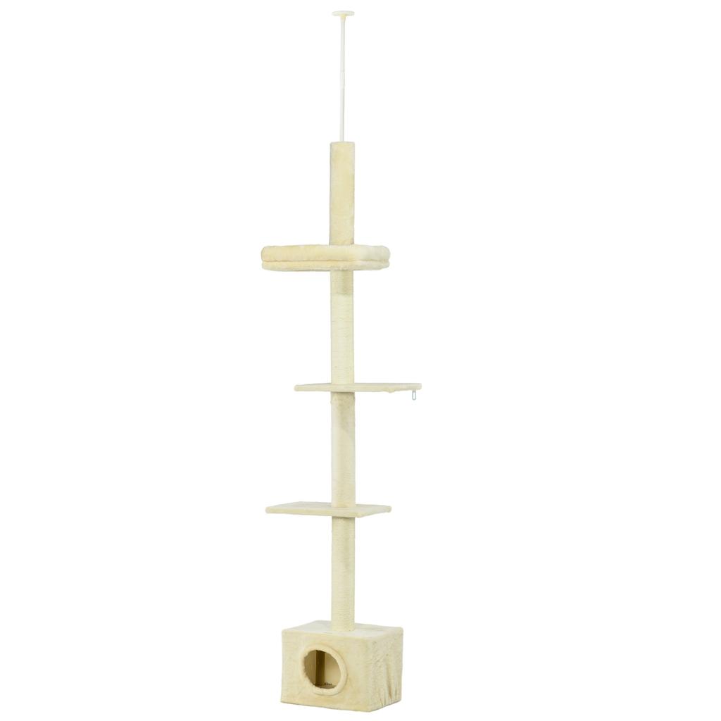 Cat Tree Scratching Post Adjustable Height Dim. 440L X 31D X 240 - 270H Cm 4 Activity Levels with Condo