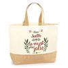 Jute Bag - PLANETEE - Joëlle Life Is Prettier - Multicolor Print - Natural Jute - Made In France