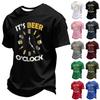 Herren T-Shirt mit kurzen Ärmeln und Rundhalsausschnitt, lässig, bequem, leicht, Sommer-T-Shirt mit Bierfest-Aufdruck, Grafikdesign für den täglichen Gebrauch