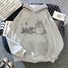 Japanse Anime Cartoon Totoro Hoodie Vrouwen Kawaii Hoodies Miyazaki Hayao Studio Ghibli Harajuku Grijze Sweatshirts Unisex Sweatshirt