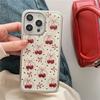 Ins Bow Cherry for iPhone Apple 17pro Mobile Phone Case 15 Electroplating 16 Water Condensation 13 Love 14 Hard