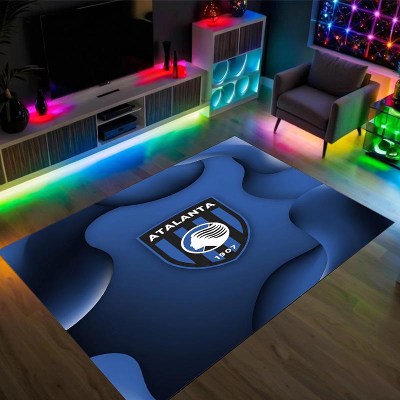 Atalanta FC Design Kristall Samt Teppich Gemütlich Nicht?Rutschfester Teppich mit Aufdruck für Schlafzimmer Wohnzimmer Eingang