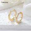 New Simple Gold Plated Brass Hoop Earrings For Women Trendy Round Circle Huggie Earring Party Jewelry Gift