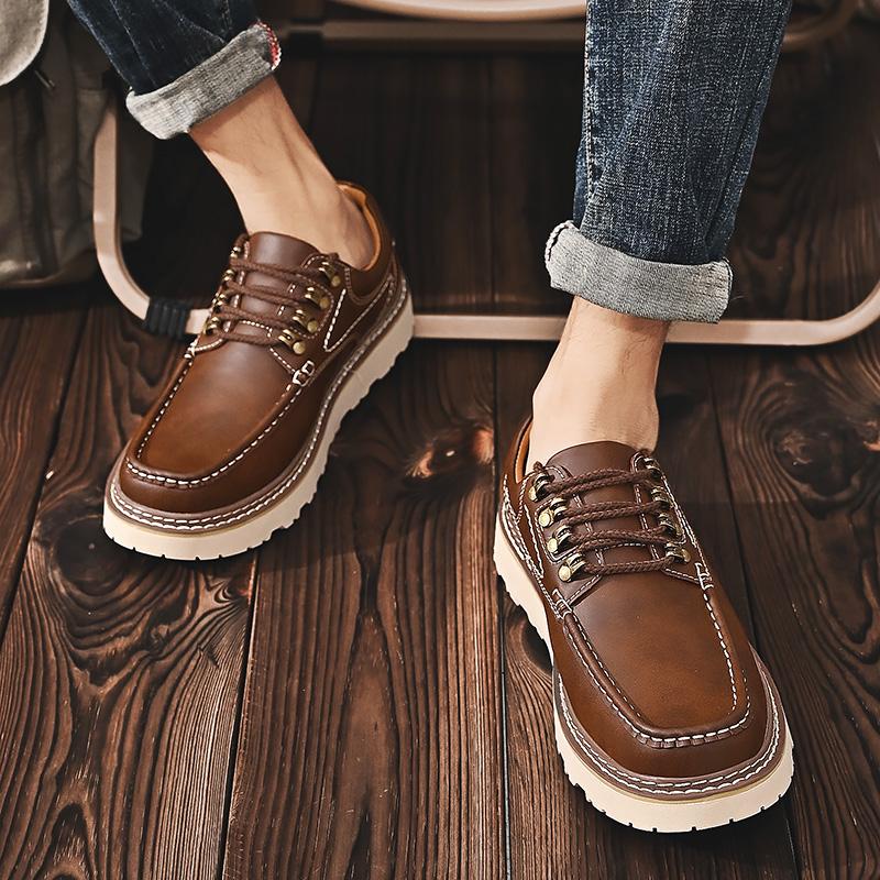 Fashion High Quality Leather Casual Dress Shoes for Men Business Office Daily Walking Driving Comfortable Soft Sole Non Slip Footwear