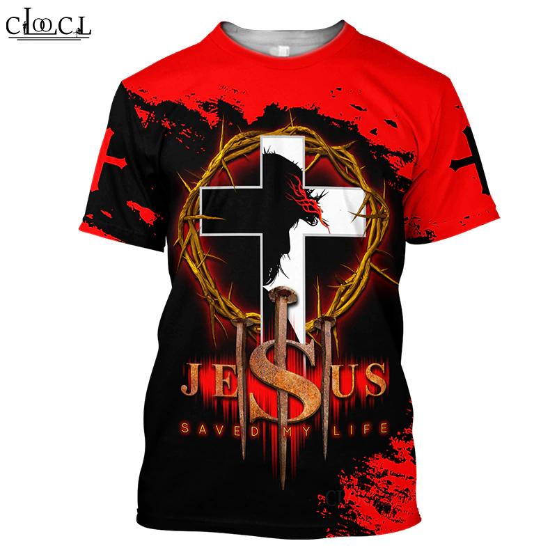 Tricou bărbătesc de vară Dumnezeu Religie Hristos Isus Cruce Imprimare 3D Hip Hop mânecă scurtă Streetwear Tricouri vintage supradimensionate