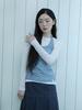 Eogeulliswedou Striped Halter Neck Layered T-Shirt (Blue)
