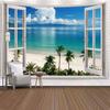 Wanddecoratie Woonkamer Slaapkamer Raam Natuurlandschap Strand Groot Bedekkende Decoratie Wandtapijt Achtergronddoek Nachtkastje