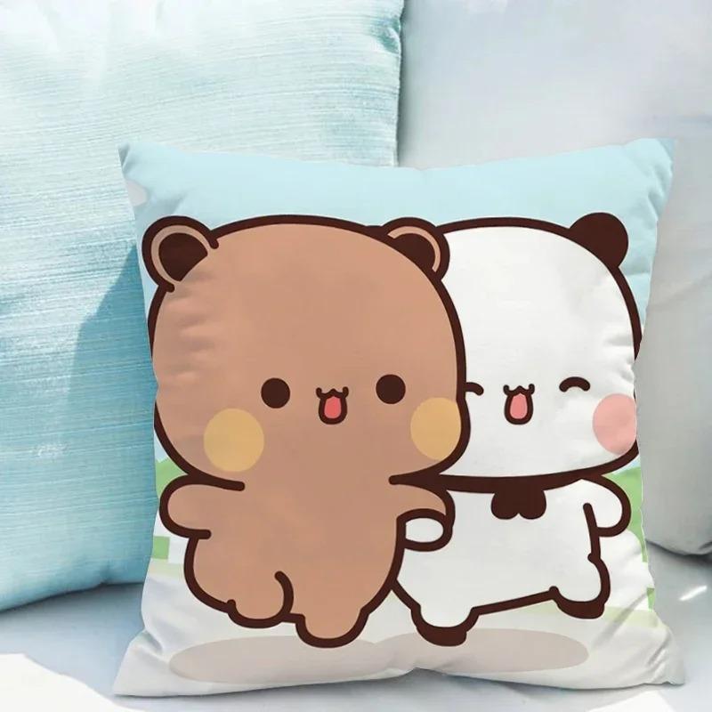 Fata de perna Bubu Dudu 45x45cm fata de perna cu ursuleti din desene animate sufragerie husa de perna canapea dormitor decor cadou pentru copii
