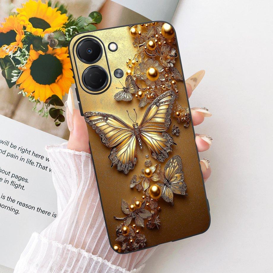 For Tecno Spark GO 3 KN3 Phone Case Soft Matte Silicone Cover Butterfly Dragon Cat Floral Design Bumper On Saprkgo GO3 Fundas
