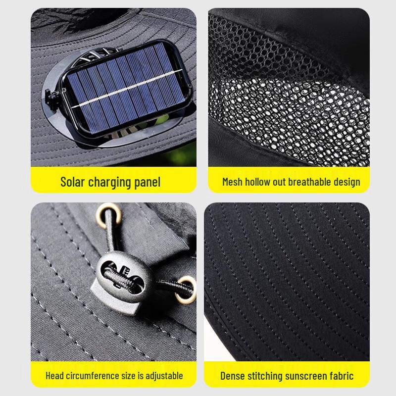 Outdoor Solar Fan Cooling Hat