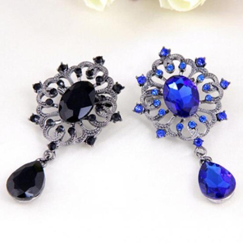 Luxuriöse Damen-Brosche mit Strass-Legierung, großer Wassertropfen-Anhänger, Party-Schmuck