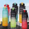 800Ml Sports Bottle With Time Scale Bpa Free Outdoor Gradient Color Sports Water Bottle Portable Large Capacity Gym Straw Mug