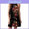 Elegant Women Fashion Splicing Color Print Hanging Neck Hem Mini Dress In Premium Quality Materials