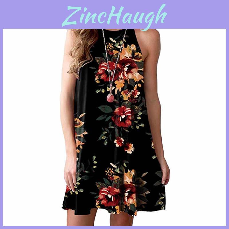 Elegant Women Fashion Splicing Color Print Hanging Neck Hem Mini Dress In Premium Quality Materials