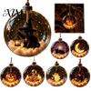 Spooky Pumpkin Ball Decor Halloween Clear Hanging Decoration, Glowing Sphere Ornament with Skeleton, Themed Ornaments Pumpkin, Spider Web, Black