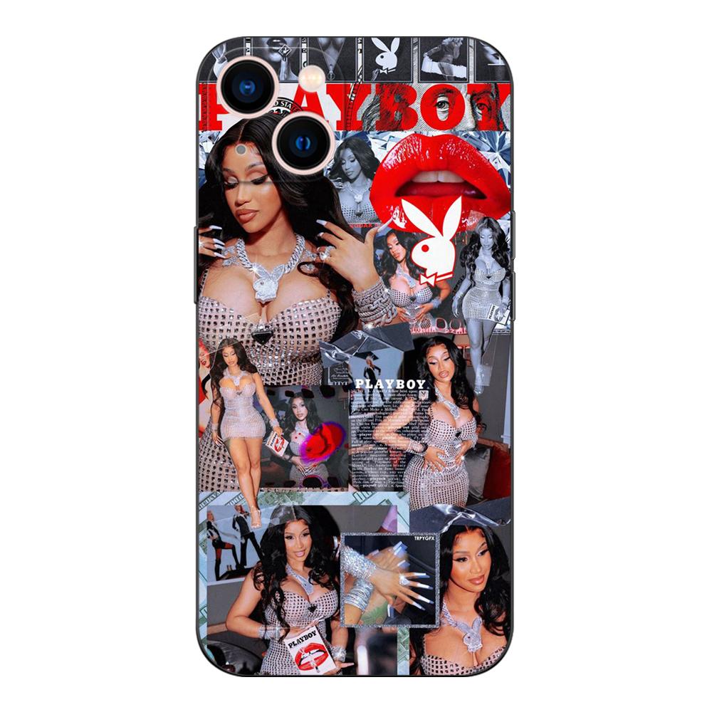 Svart TPU-fodral för OPPO Reno 6 5 3 4 4Z 4F SE 5F 5Z PRO PLUS lite 6 6z 4G 5G Cardi-B
