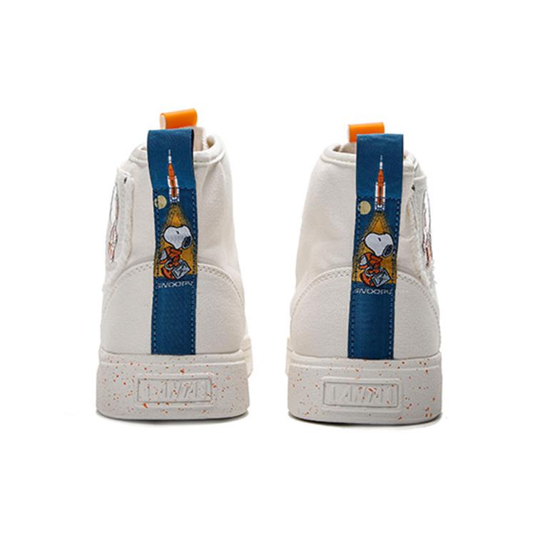 SNOOPY x Anta Life Kollektion Abriebfest Atmungsaktiv High-Top Skateboard-Schuhe Herren Elfenbeinweiß 912138604-1