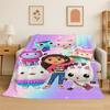 Cute Gabbys Dollhouse Cartoon Girl Soft Flannel Throw Blanket,Warm Cozy Blanket for Bed,Couch,Sofa,Bedroom,Living Room,Picnic