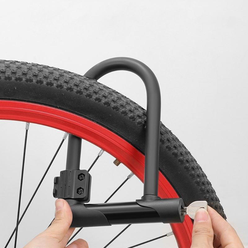 Rustproof Secure Lock Heavy Duty Bike Lock Universal for Road and Mountain Bike Anti Theft U Lock with Key Portable