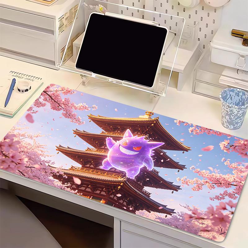 Mouse Pad Sakura Gengar Smooth Office Desk Mats Pokemon Large Gaming Accessories Wearresistant MousePads Game Laptop Desk Mat