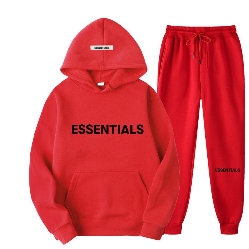 2024 Fear of God Essentials Uniszex Kapucnis Pulóver Szett - Dupla Cérnával, High Street Stílus Őszre/Télre