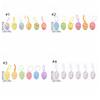 6PCS Colorful Painted Easter Eggs Pendant Foam Handmade Easter Egg Hanging Ornament DIY Crafts Simulation Egg Pendant