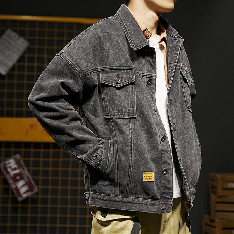 Veste en jean pour hommes, nouveau haut de marque tendance d'automne et d'hiver, tendance de rue ample, veste en jean Ruffian et belle