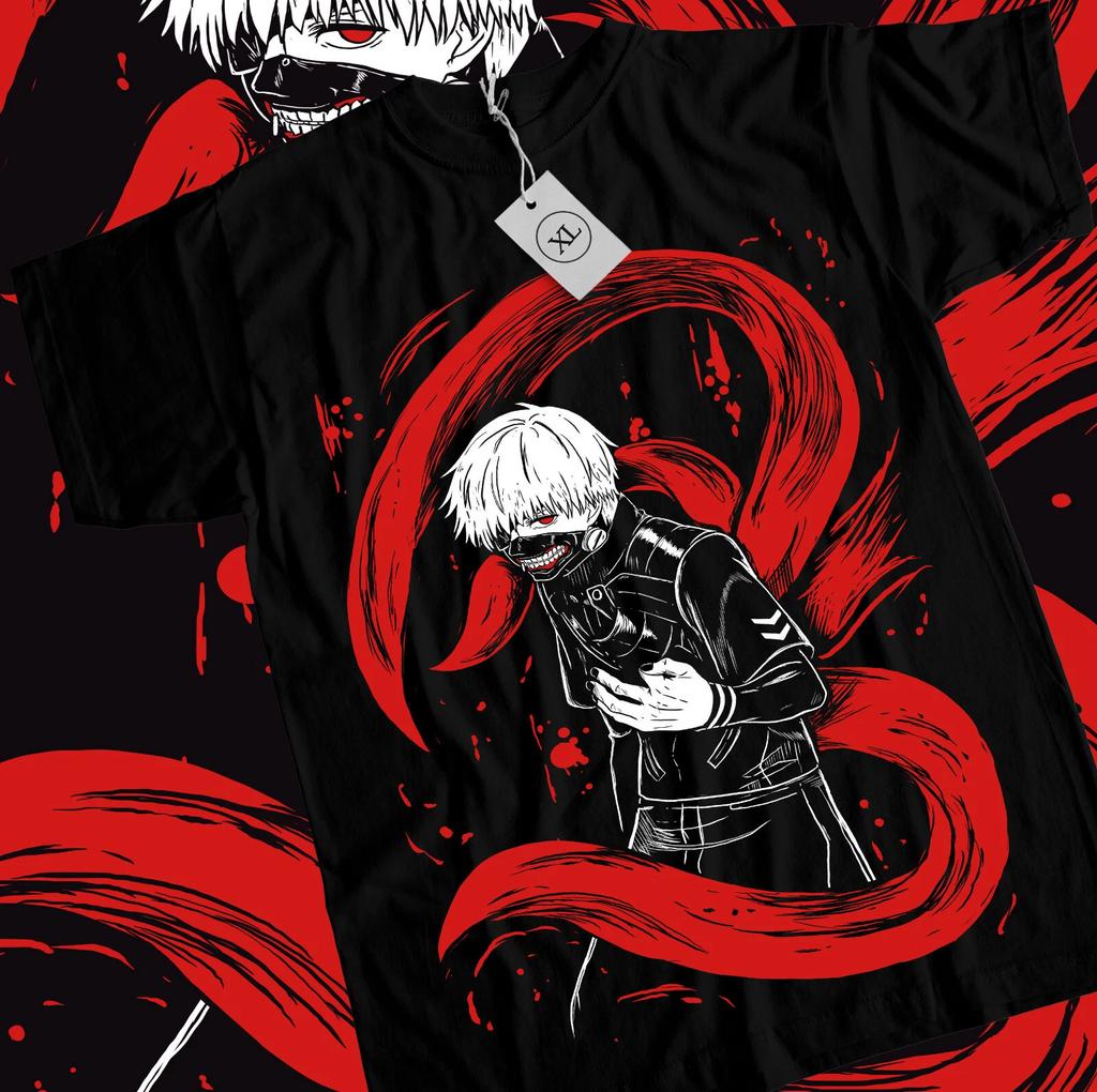 Tokyo Ghoul T-Shirt Ken Kaneki Μάνγκα Στριπ Τρόμου Άνιμε Μαύρο Μπλουζάκι Κοντομάνικο Όλα τα Μεγέθη