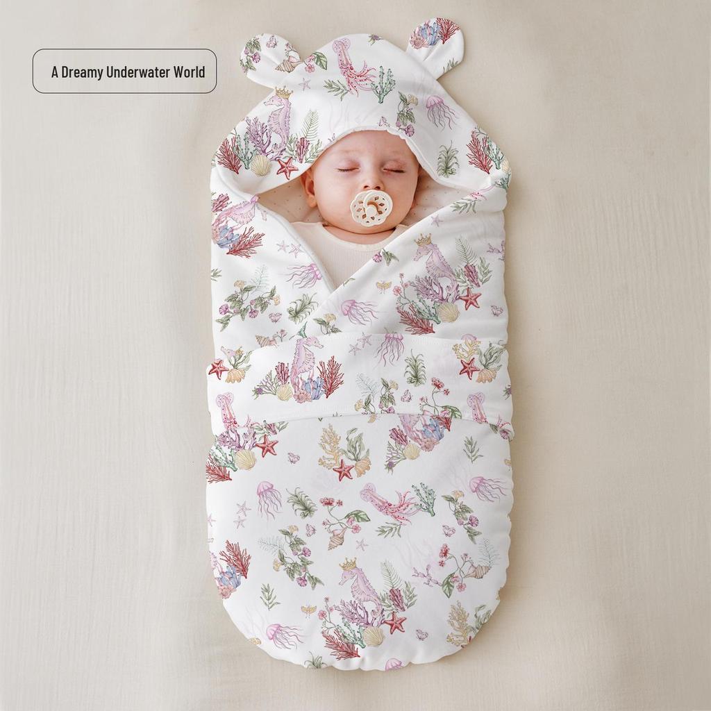 Large Cotton Swaddling Blanket for Newborns: Dual-Use, Detachable Liner, Washable for Autumn and Winter