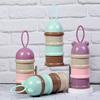 Milk Powder Packing Box Portable 3-Layer Snack Container Food-Grade Plastic Lightweight Travel Milk Powder Storage Tool