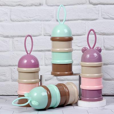 Milk Powder Packing Box Portable 3-Layer Snack Container Food-Grade Plastic Lightweight Travel Milk Powder Storage Tool