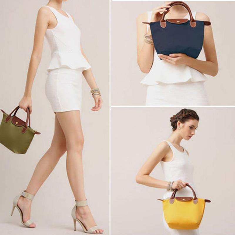 New Nylon Beach Tote Bag Fashion Womens Handbag Tote Oxford Shoulder Bags Female Waterproof Dumplings Folding Shopping Bag 2024