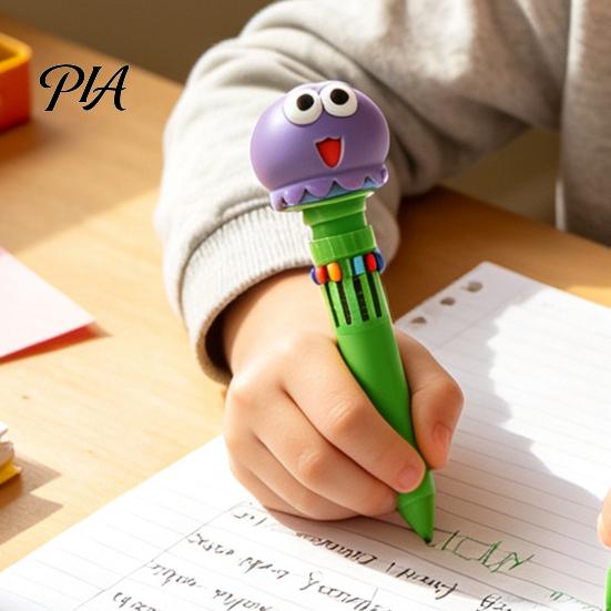 Portable Stationery for Pencil Case 10 in 1 Cartoon Ballpoint Pen, Multicolor Press Retractable Pens, Gift Pens Girls And Boys Smooth Writing Supplies