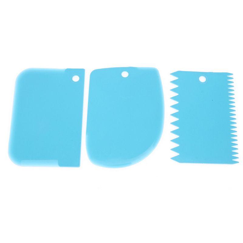Versatile Plastic Dough Icing Fondant Scraper Set For Cake Decorating And Baking