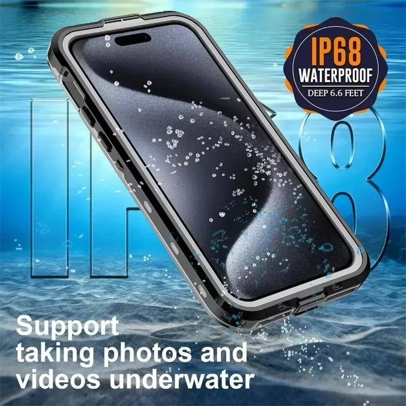IP68 Diving Swimming Dustproof Rugged Protection Case For iPhone 16 15 14 Plus 13 Pro Max Magsafe Magnetic Waterproof Phone Cover
