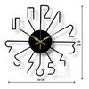 Designer Metall-Wanduhr für Wohnzimmer Schlafzimmer Büro Küche Stilvolle Analoge Wanduhr, Große Größe (40cm) (Schwarz Matt)