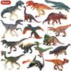 Oenux 4er Set Kleine Jura-Dinosaurier Actionfiguren T-Rex Mosasaurus Velociraptor Carnotaurus Tierfiguren Lernspielzeug für Kinder