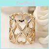 Chic Double-layer Heart Scarf Ring For Women Smooth Alloy No Snag In Gold Rose Gold Silver