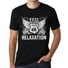 Ανδρικό Vintage T-Shirt Γραφικό T-Shirt Νιώστε τη Χαλάρωση Βαθύ Μαύρο Λευκό Κείμενο