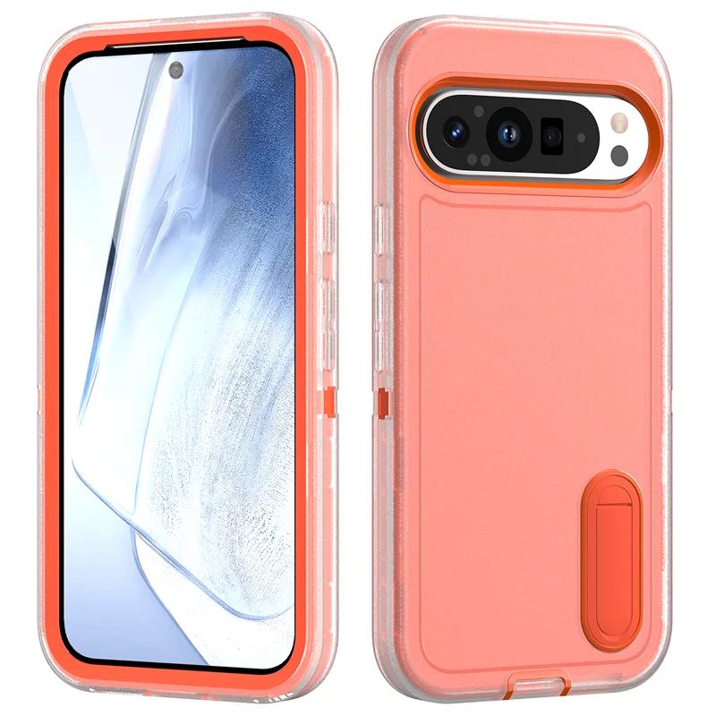 Etui Hybrydowe 3 w 1 Wytrzymałe Pancerne Odporne na Wstrząsy Defend do Google Pixel 9 Pro XL Sztywna Rama z Plastiku Miękki Tylny Pokrowiec TPU
