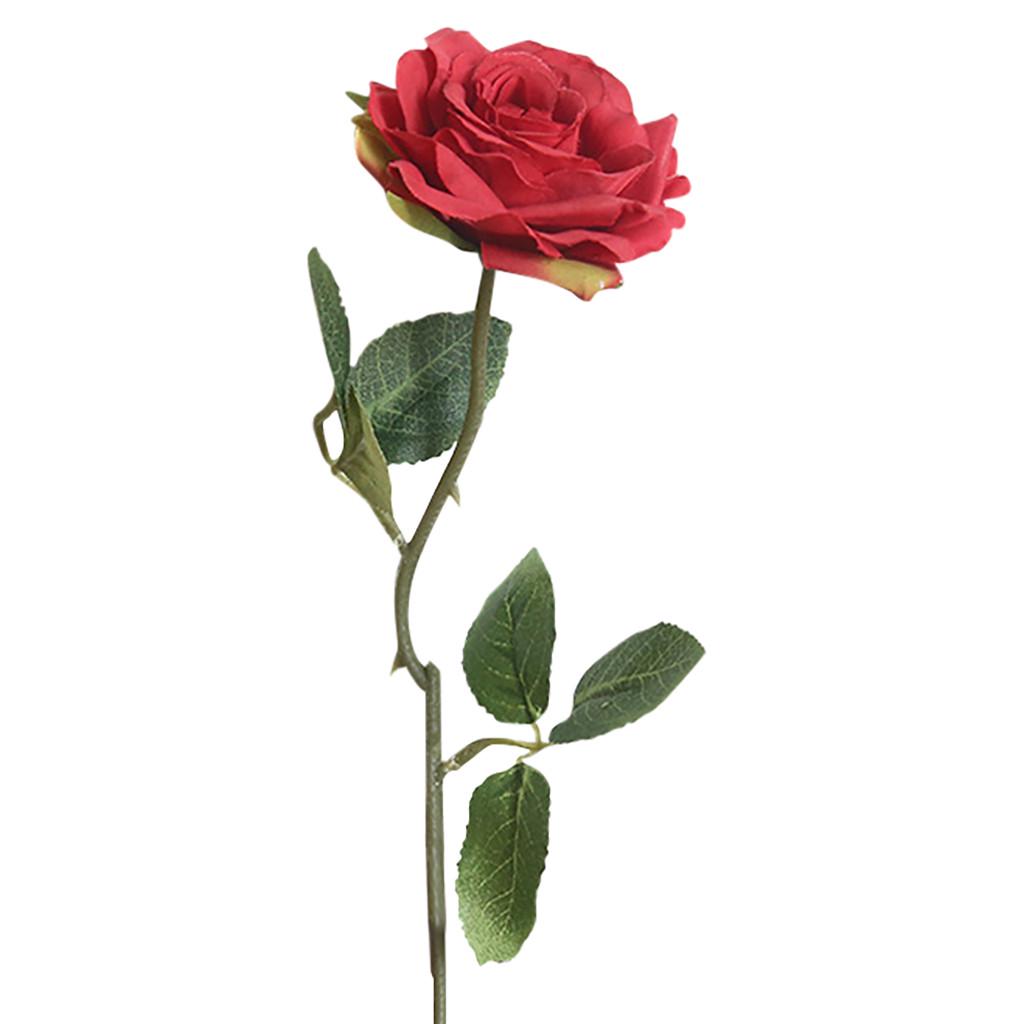 Artificial Rose Plant Potted Decorative Flower Faux Rose Stem with Leaves for Wedding Home Office Event Decoration MW69911