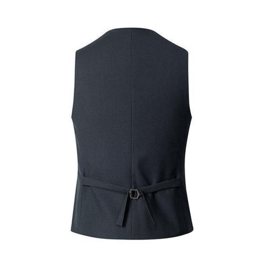 Men Suit Vest V-Neck Sleeveless Single Breasted Slim Fit Business Waistcoat Solid